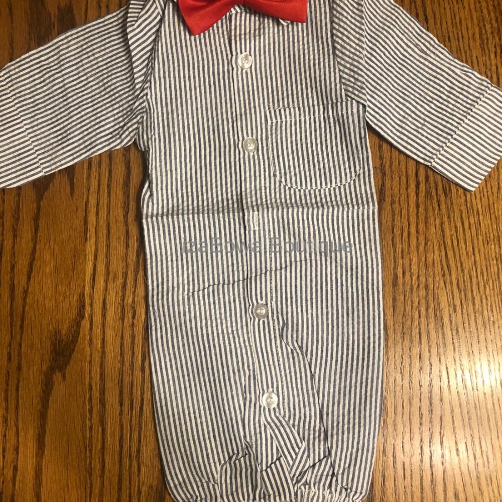 Navy Dress Shirt Baby Convertible Gown  BYSHONA boutique NWT newborn